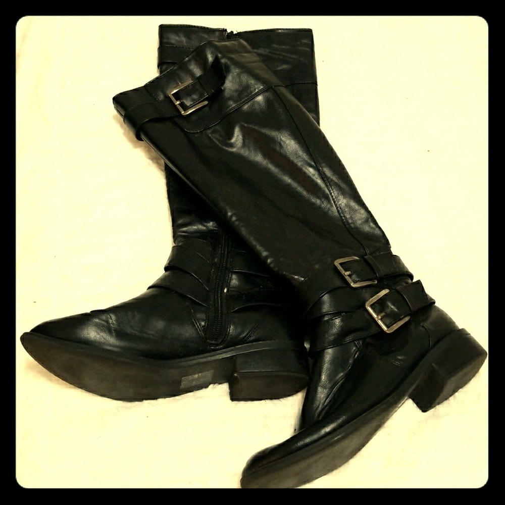 Black calf high Boots